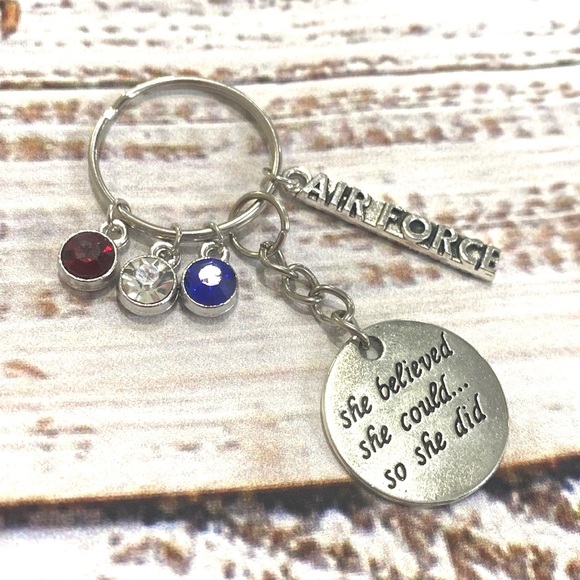 US Air Force She Believed She Could So She Did Keychain Inspirational Mi… - Picture 3 of 4